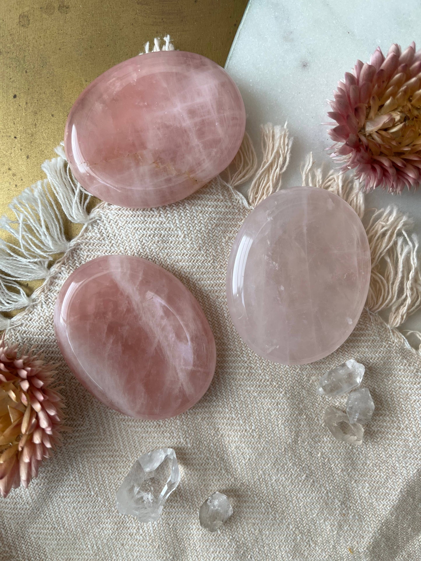UnEtched Rose Quartz Worry Stone